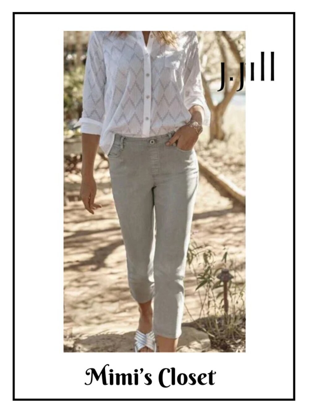 J.JILL Denim High-Rise Pull-on Straight Leg Crop Jeans - 14 Petite
